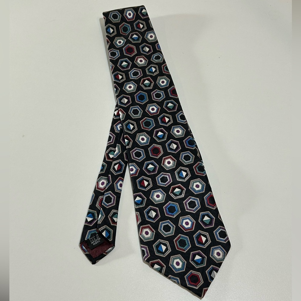 Christian Dior Geometric Patterned Tie